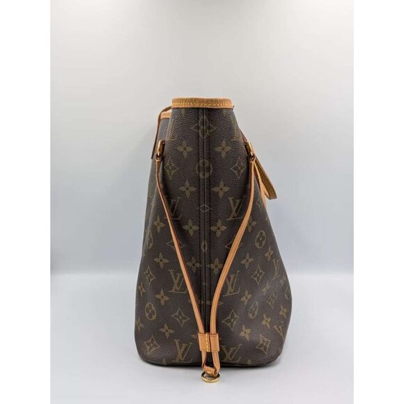 Pre-owned Louis Vuitton Monogram Neverfull MM Tote Bag Brown Beige - Picture 4 of 14
